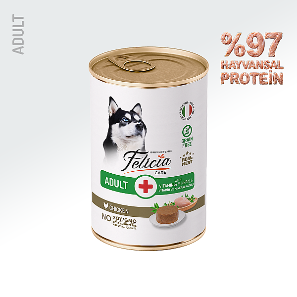 Felicia Yetişkin Tahılsız Tavuklu Köpek Konserve 400g - 12 Adet - 1