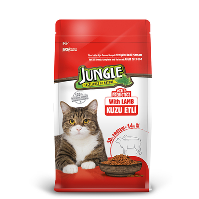 Jungle - Jungle 1,5 kg-4 Adet Kuzulu Yetişkin Kedi Maması 