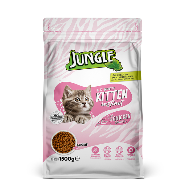Jungle 1,5 kg-4 Adet Yavru Tavuklu Kedi Maması 