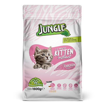Jungle - Jungle 1,5 kg-4 Adet Yavru Tavuklu Kedi Maması 