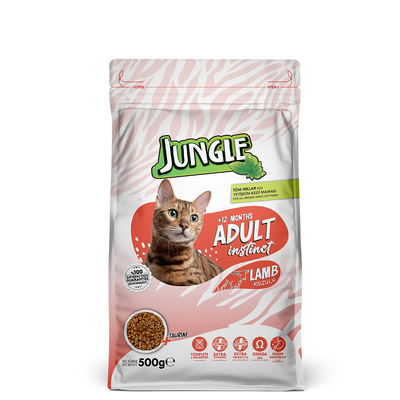 Jungle - Jungle 500 Gr-8 Adet Kuzulu Yetiş.Kedi Maması