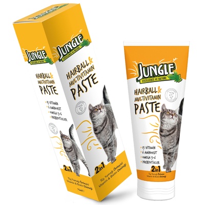 Jungle - Jungle Cat Anti-Hairball & Multivitamin Kedi Macunu 75 ml - 6 Adet