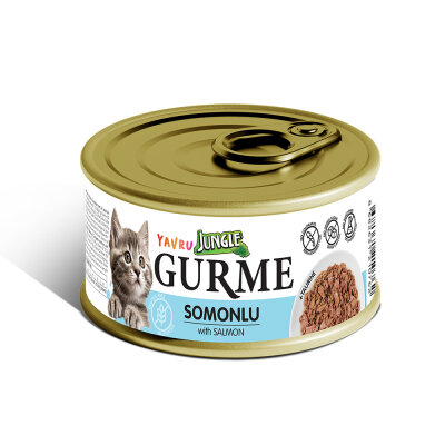 Jungle Gurme 85 g Yavru Somonlu Kedi Konservesi 12 Adet - 1