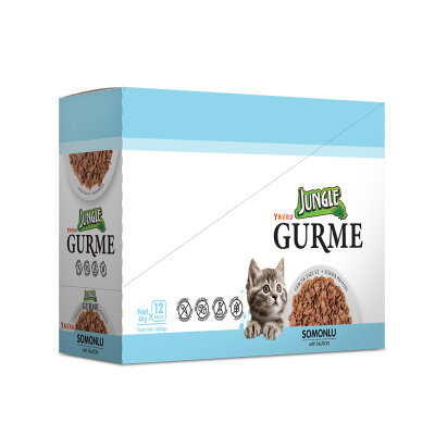 Jungle Gurme 85 g Yavru Somonlu Kedi Konservesi 12 Adet - 2