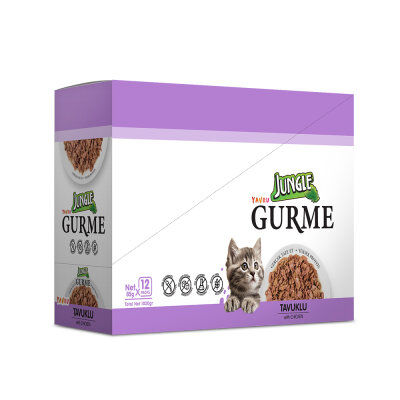 Jungle Gurme 85 g Yavru Tavuklu Kedi Konservesi 12 Adet - 2