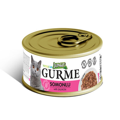 Jungle Gurme 85 g Yetişkin Somonlu Kedi Konservesi 12 Adet - 1