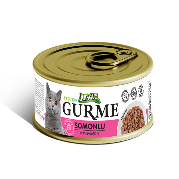 Jungle Gurme 85 g Yetişkin Somonlu Kedi Konservesi 12 Adet - 1