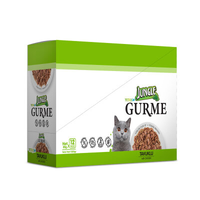 Jungle Gurme 85 g Yetişkin Tavuklu Kedi Konservesi 12 Adet - 2
