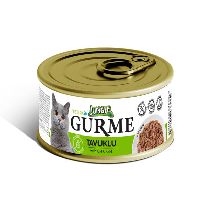 Jungle Gurme 85 g Yetişkin Tavuklu Kedi Konservesi 12 Adet - 1