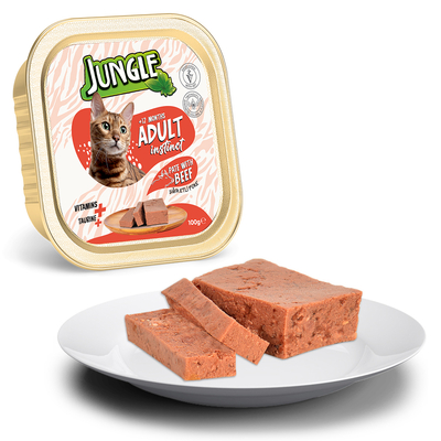 Jungle Kedi 100g 32'li Dana Etli Ezme/Pate Mama - Jungle