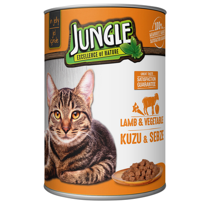 Jungle - Jungle Kedi 415 gr Kuzu Etli-Sebzeli Kons.24 Adet