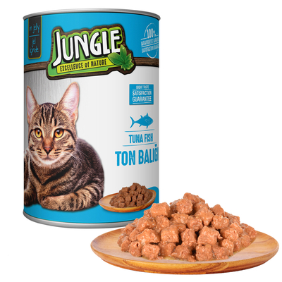 Jungle - Jungle Kedi 415 gr Ton Balıklı Konserve 24 Adet