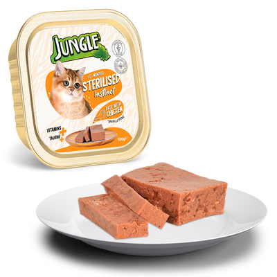 Jungle Kısır Kedi 100g 32'li Tavuklu Ezme/Pate - Jungle