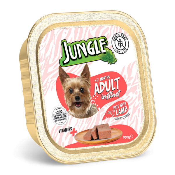 Jungle Köpek 100g Tahılsız Kuzu Etli Pate Alucup - 16 Adet - 1