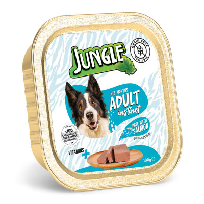 Jungle Köpek 100g Tahılsız Somonlu Pate Alucup - 16 Adet - Jungle