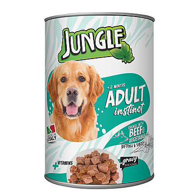Jungle Köpek 415 gr Biftekli-Sebzeli Konserve 24 Adet - Jungle