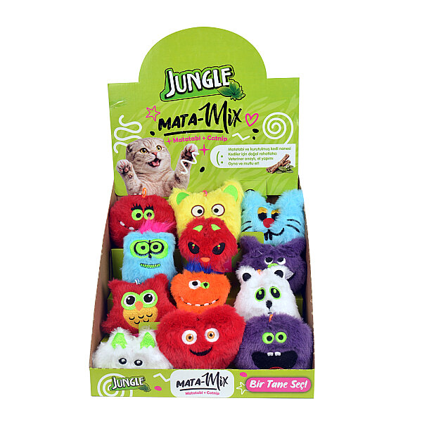 Jungle Mata-Mix Peluş Oyuncak Seti_Karton Standlı - 12 Adet - 1