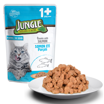 Jungle - Jungle Kedi Somonlu 24 Adet 100 g Pouch