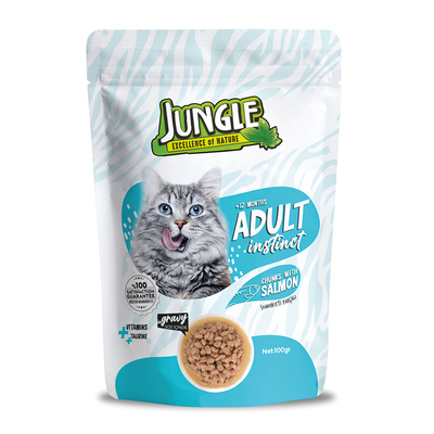 Jungle Kedi Somonlu 24 Adet 100 g Pouch - Jungle