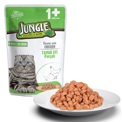 Jungle - Jungle Kedi Tavuklu 24 Adet 100 g Pouch