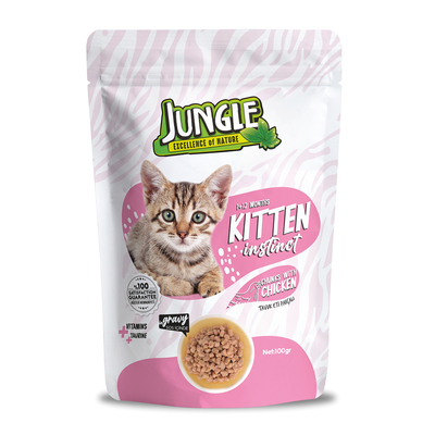 Jungle - Jungle Yavru Kedi Tavuklu 24 Adet 100 g Pouch