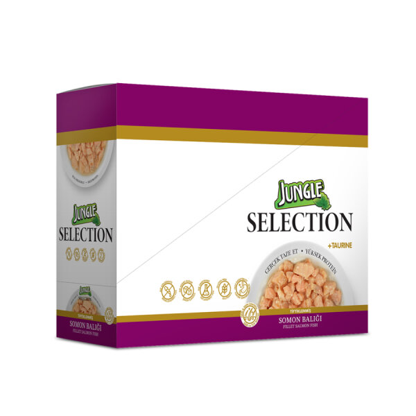 Jungle Selection 70 g Somonlu Kedi Yaş Mama 12 Adet - 3