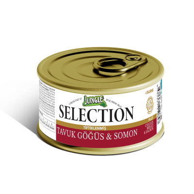 Jungle Selection 70 g Tavuk-Somon Kedi Yaş Mama 12 Adet - 1