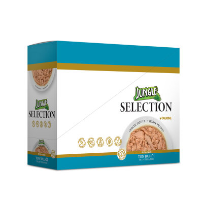Jungle Selection 70 g Ton Balıklı Kedi Yaş Mama 12 Adet - 3