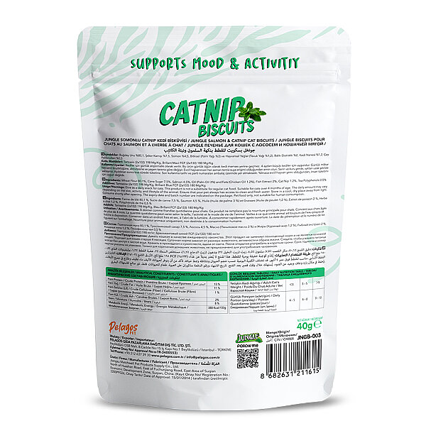 Jungle Somonlu Catnipli Kedi Bisküvisi 40 gr - 10 Adet - 2
