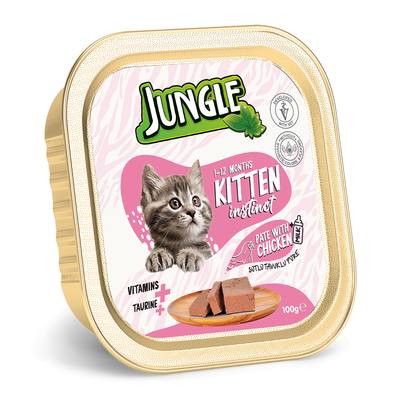 Jungle Yavru Kedi 100g 32'li Sütlü/Tavuk.Ezme/Pate - Thumbnail