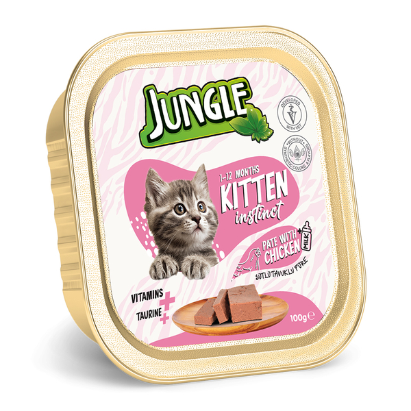 Jungle Yavru Kedi 100g 32'li Sütlü/Tavuk.Ezme/Pate