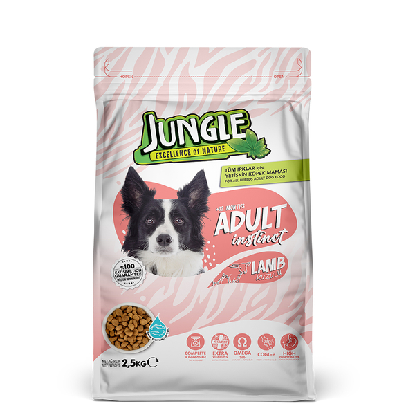Jungle 2,5 kg-4 Adet Kuzu Etli Yetişkin Köpek M