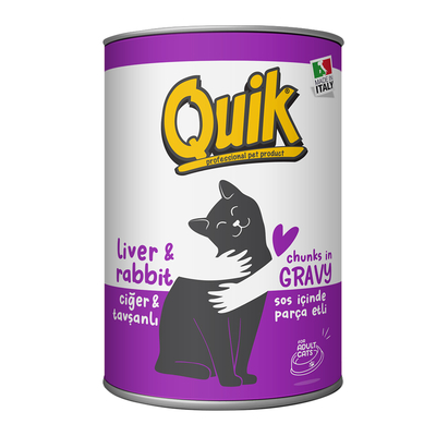 Quik Kedi 415 gr Ciğer-Tavşan Konserve 24 Adet - Thumbnail