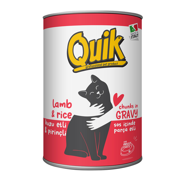 Quik Kedi 415 gr Kuzu Etli-Pirinç Konserve 24 Adet
