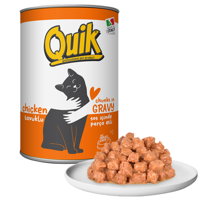 Quik Kedi 415 gr Tavuklu Konserve 24 Adet - Quik