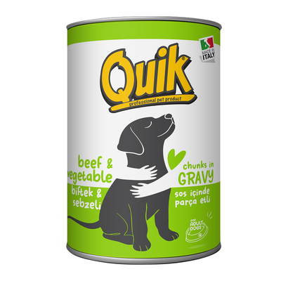 Quik Köpek 415 gr Biftek-Sebze Konserve 24 Adet - 3