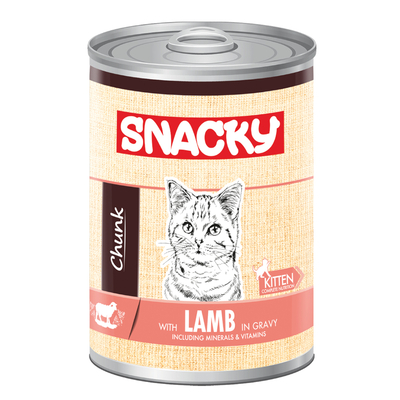 Snacky - Snacky 12'li Koli-400 gr Chunk Kuzulu Yavru Kedi