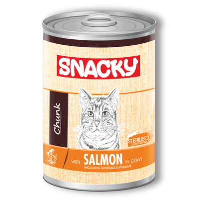 Snacky - Snacky 12'li Koli-400 gr Chunk Somon.Sterilised Kedi