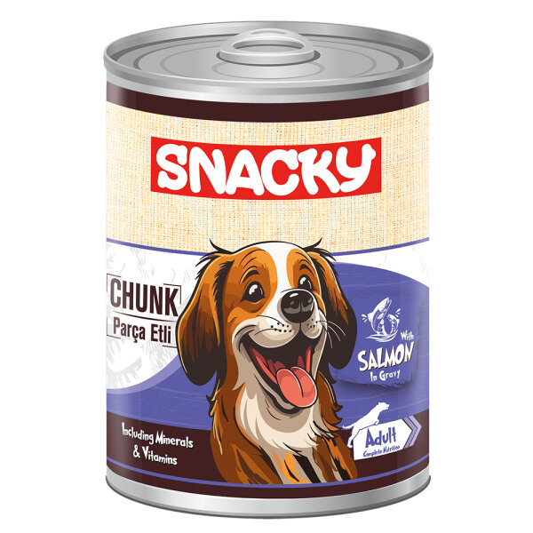 Snacky Az Tahıllı 400 gr Chunk/Konserve Somonlu Yetiş.Köpek 12'li - 1