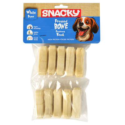 Snacky - Snacky Beyaz Köpek Çiğneme Kemiği 5cm *10'lu *110g *10 Paket