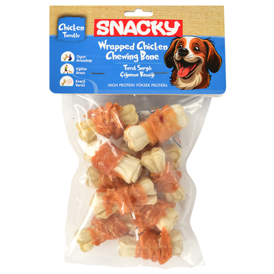 Snacky - Snacky Beyaz Tavuk Sargılı Köpek Ödülü 10'lu *5cm *120g *10 Paket