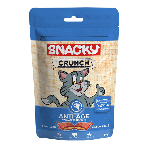Snacky Kedi Crunch Ödül Anti-Age Somonlu 10'lu