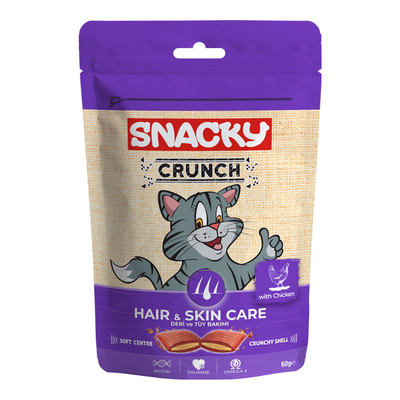 Snacky - Snacky Kedi Crunch Ödül Hair-Skin Tavuklu 10'lu