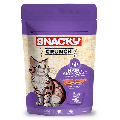 Snacky - Snacky Kedi Crunch Ödül Hair-Skin Tavuklu 10'lu