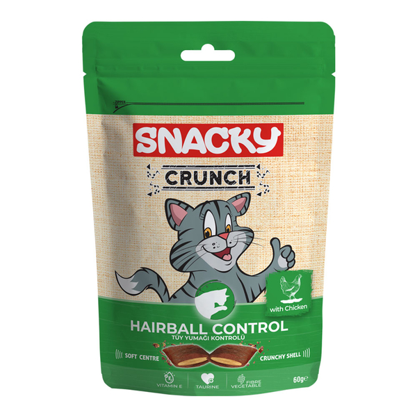 Snacky Kedi Crunch Ödül Hairball Cont.Tavuk 10'lu