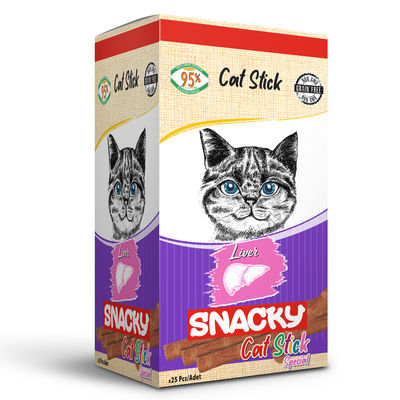 Snacky Kedi Stick Ödül Ciğerli 3*5 gr-25 Adet - Thumbnail