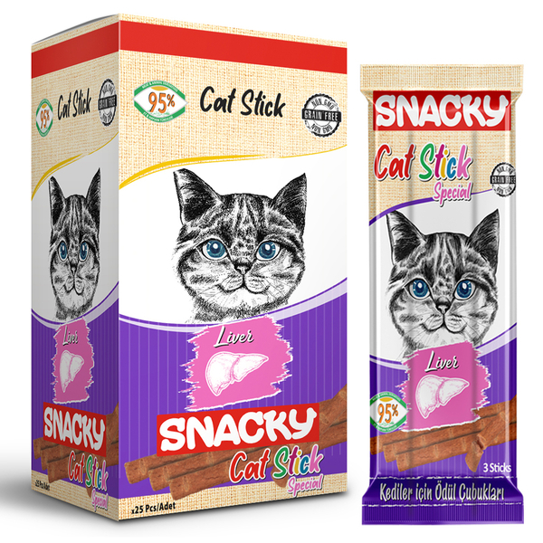 Snacky Kedi Stick Ödül Ciğerli 3*5 gr-25 Adet