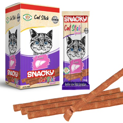 Snacky - Snacky Kedi Stick Ödül Ciğerli 3*5 gr-25 Adet