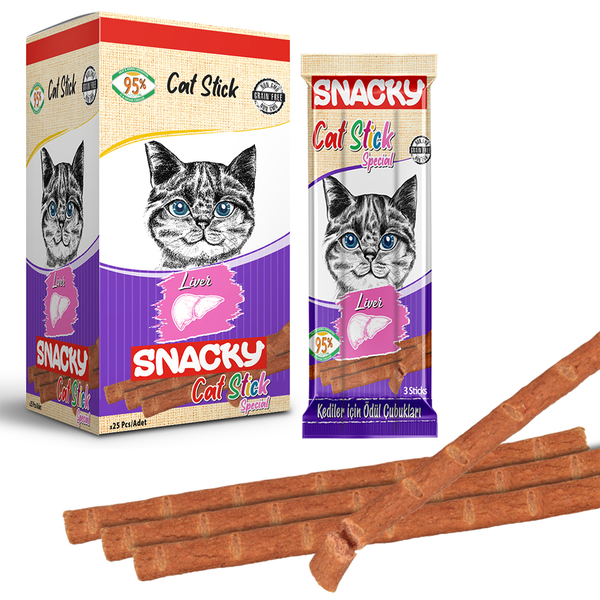 Snacky Kedi Stick Ödül Ciğerli 3*5 gr-25 Adet