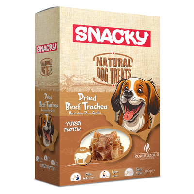 Snacky - Snacky Kurutulmuş Dana Gırtlak 80 g - 4'lü Paket